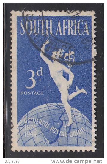South Africa Used Scott #111a SG #130b 3p Mercury And Globe English Inscription Variety: Lake On East Africa - Oblitérés