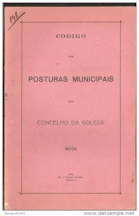 Código De Posturas Municipais Do Concelho Da Golegã, 1928. Santarém. - Libros Antiguos Y De Colección