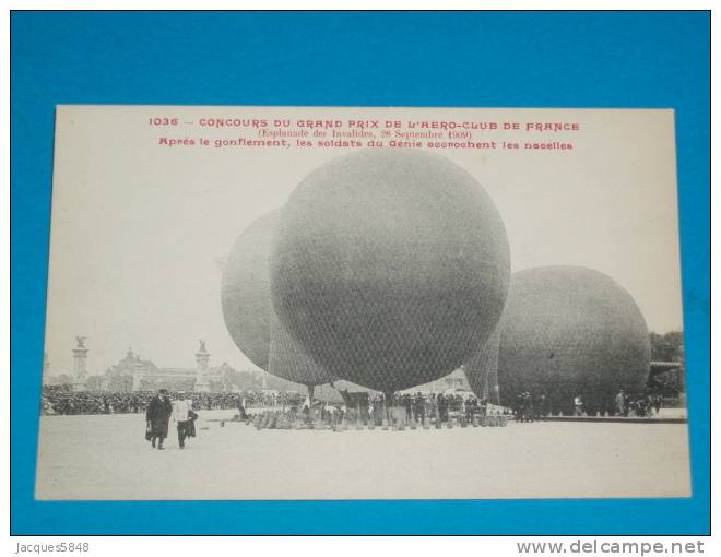 Aviation - Montgolfières) Aéro-club De France N°1036 - Après Le Gnflement  -  Pl Des Invalides 26 Sept 1909 EDIT  S.R.A - Montgolfières