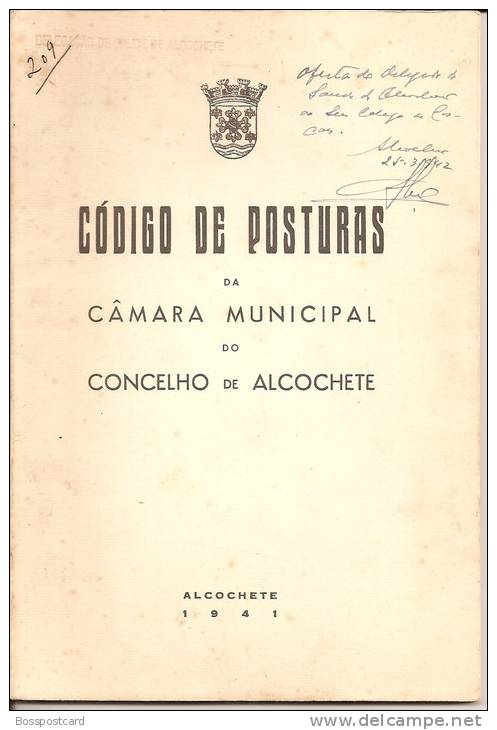 Código De Posturas Da Câmara Municipal Do Concelho De Alcochete, 1941. Setúbal. - Libros Antiguos Y De Colección