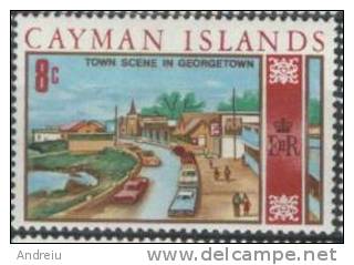 1970 Cayman Islands , Town Scene In Georgetown, Cars  Michel 268 - MH - Caimán (Islas)