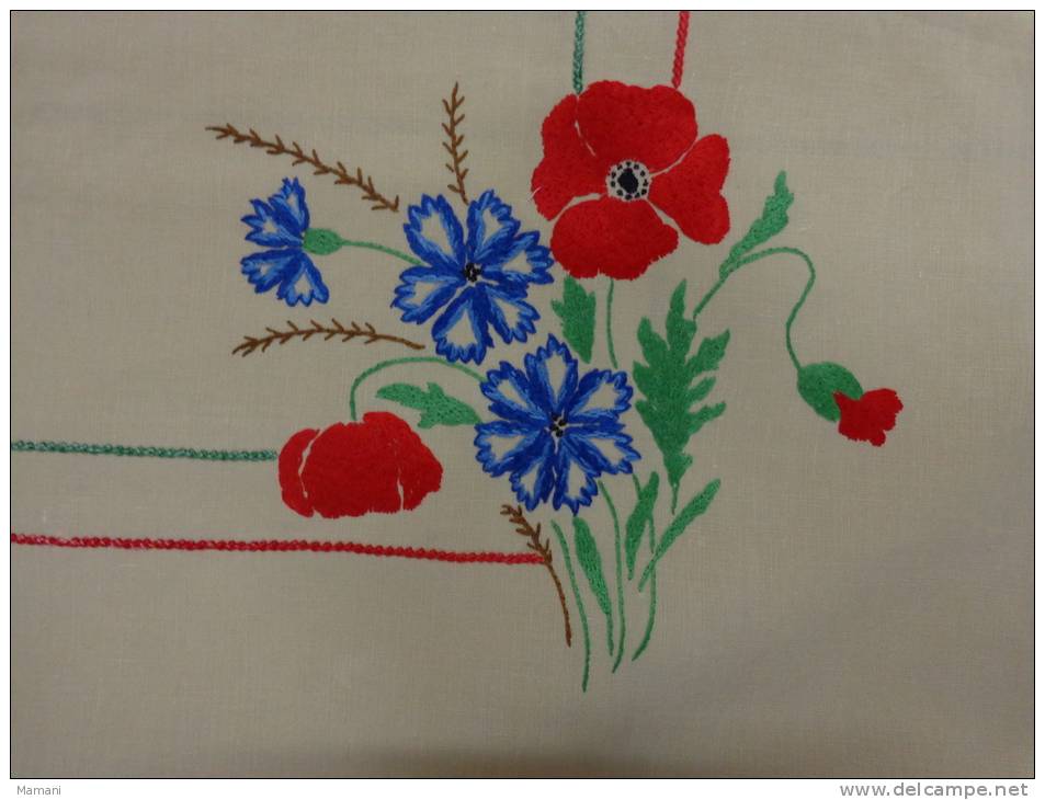 Nappe Jaune136x114 Coquelicot-bleuet--- - Sonstige & Ohne Zuordnung