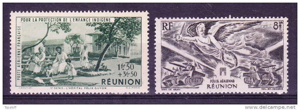 Réunion PA N°7 Et 35 Neufs Charniere - Airmail