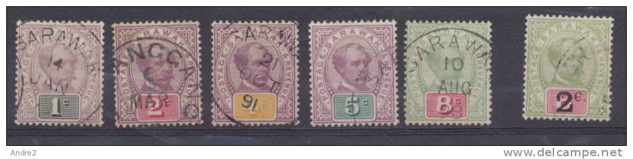 Sarawak  1888 - 1889   Sir Charles Brooke 1c, 2c, 4c , 5c Et 8c , 2s / 8c   Used - Sarawak (...-1963)