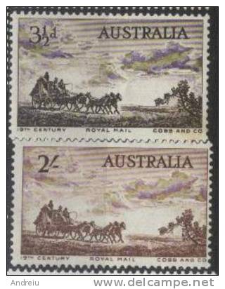 1955  Australia , Postal Coach Pioneers, 2v. Michel 254/55 - MH - Ongebruikt