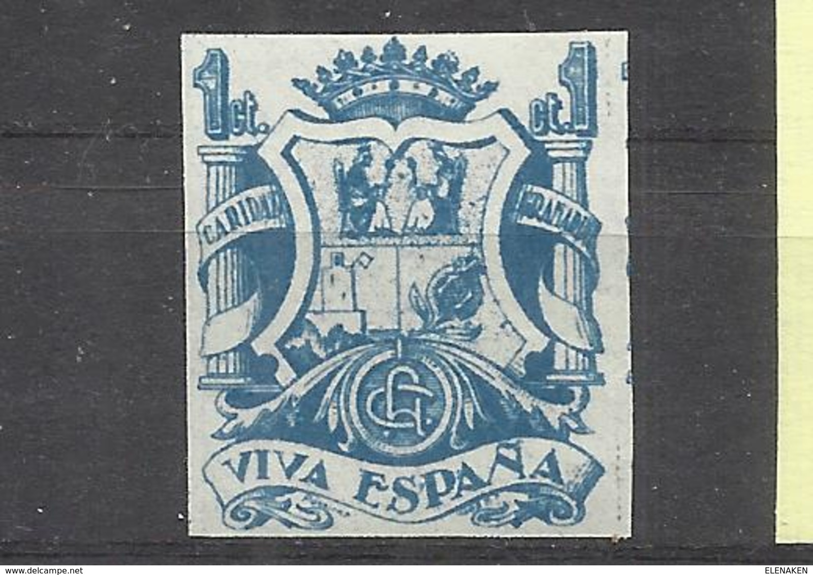 756-sello Guerra Civil Sobretasa Granada Error Sin Dentar 1937 Nuevo ** Local.viva España,borde De Hoja. Civil War Surt - Nationalist Issues