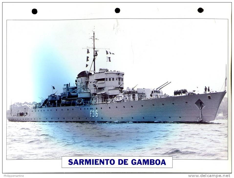 Espagne 1945 : Aviso De Station SARMIENTO DE GAMBOA - Bateaux