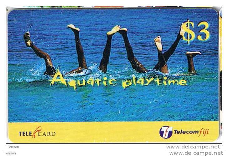 Fiji, FIJ-R-030a, $3, Aquatic Playtime, Hand Stand, 99059, 2 Scans. - Fidji