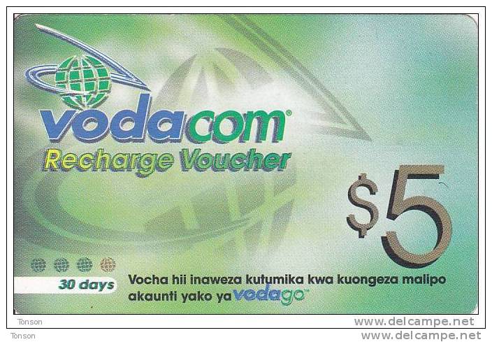 Tanzania, $5, Vodacom, GSM Recharge Voucher, 2 Scans. (16.11.2002) - Tansania