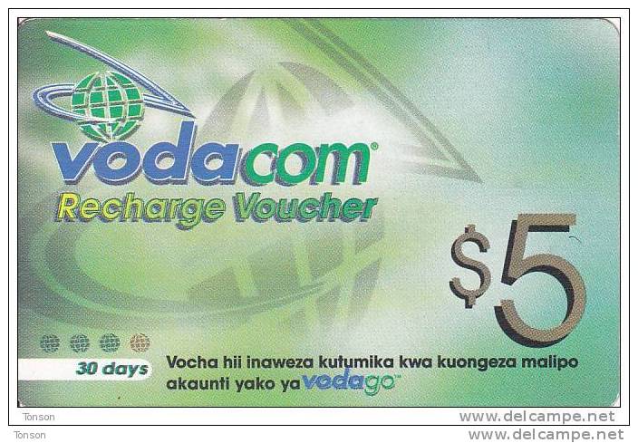 Tanzania, $5, Vodacom, GSM Recharge Voucher, 2 Scans. (16.11.2002) - Tanzanie