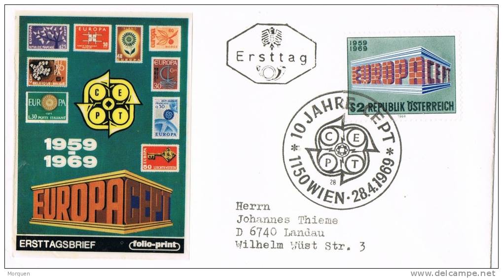 0683. Carta WIEN (Austria) 1969. 10 Jahre CEPT. Europa - Briefe U. Dokumente