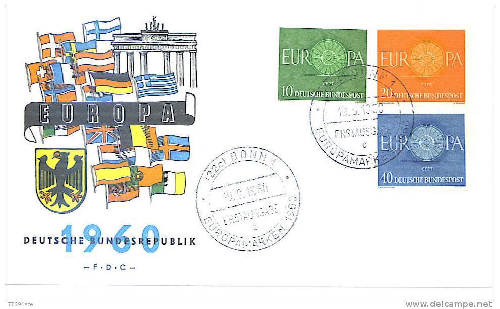 Ersttagsbrief Europamarken 1960  Bundesrepublik - 1948-1960