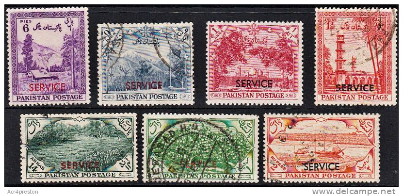 C0104 Pakistan 1954, SG O45-51, Seventh Anniv Independence, Used - Pakistan