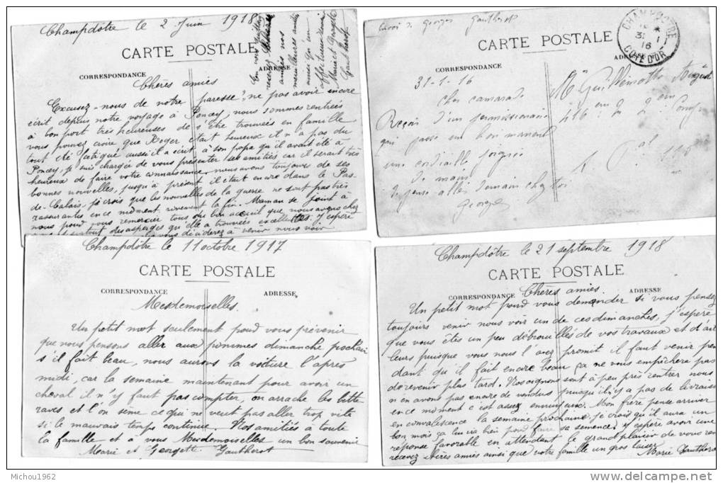 4 Cartes Postales De CHAMPDOTRE - Autres & Non Classés