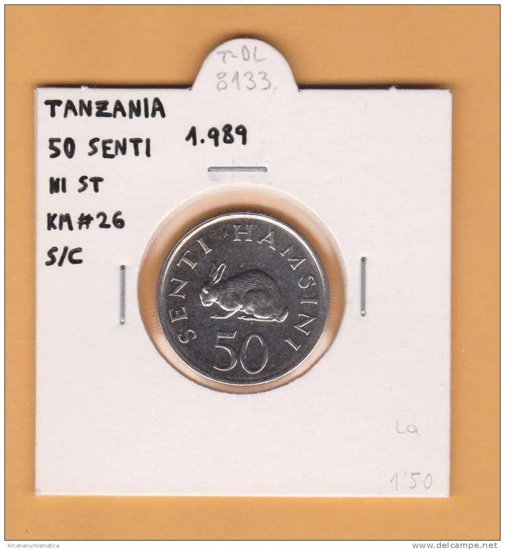 TANZANIA  50  SENTI  1.989  NI ST  KM#26   SC/UNC     DL-8133 - Tansania