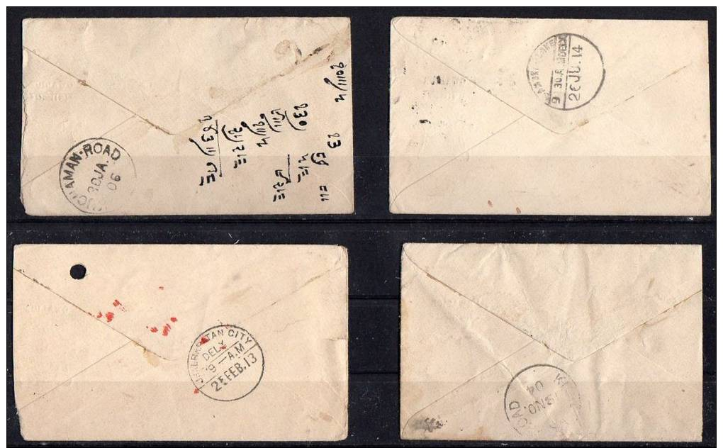 Four 19th Century Covers Small Towns Incl POSTAGE DUE ! (In 88) - Gwalior