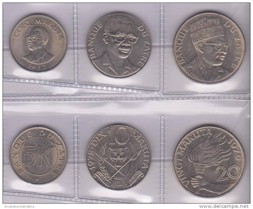 ZAIRE   Tira/Set  3  Monedas/Coins    SC/UNC    T-DL-10.142 - Zaire (1971 -97)