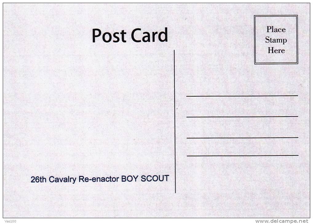 SCOUTISME,CAVALERY RE-ENACTOR BOY SCOUTS ,POSTCARD UNUSED. - Scouting