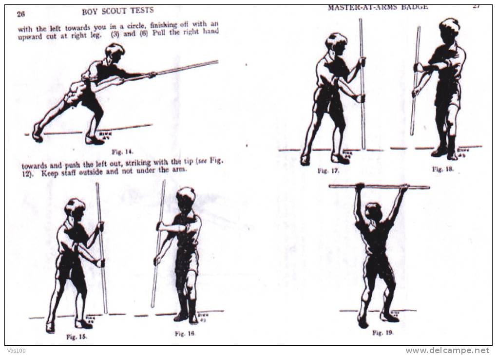 SCOUTISME,BOY SCOUTS QUARTERSTAFF ,POSTCARD UNUSED. - Scouting