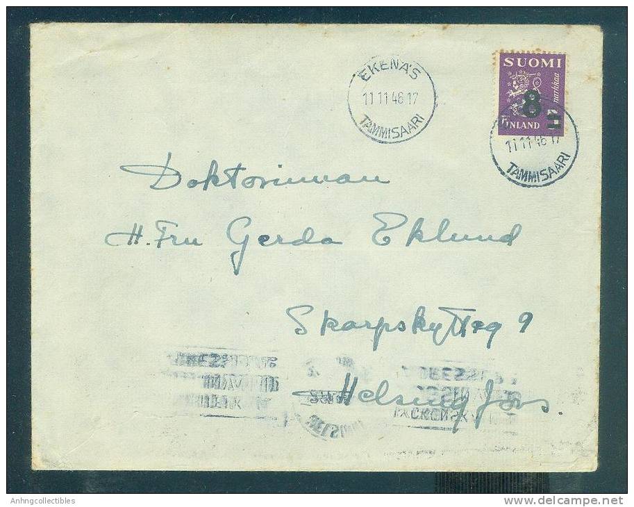 Finland: Cover With 1946 Postmark - Overprinted Stamp - Fine Cover - Covers & Documents