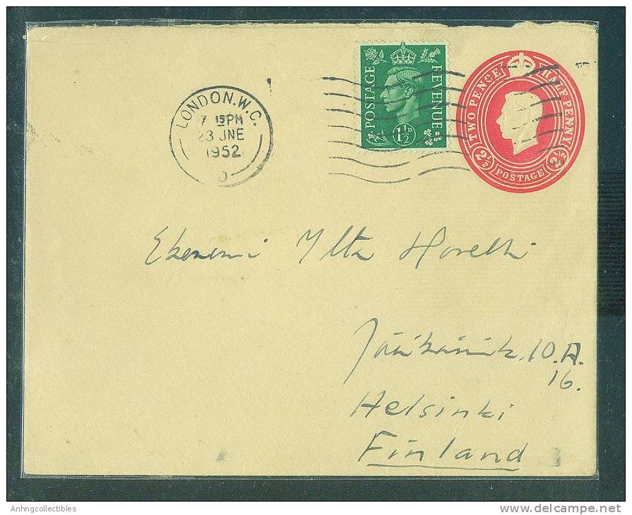 Great Britain: Cover Sent To Finland With 1952 Postmark - Fine - Briefe U. Dokumente