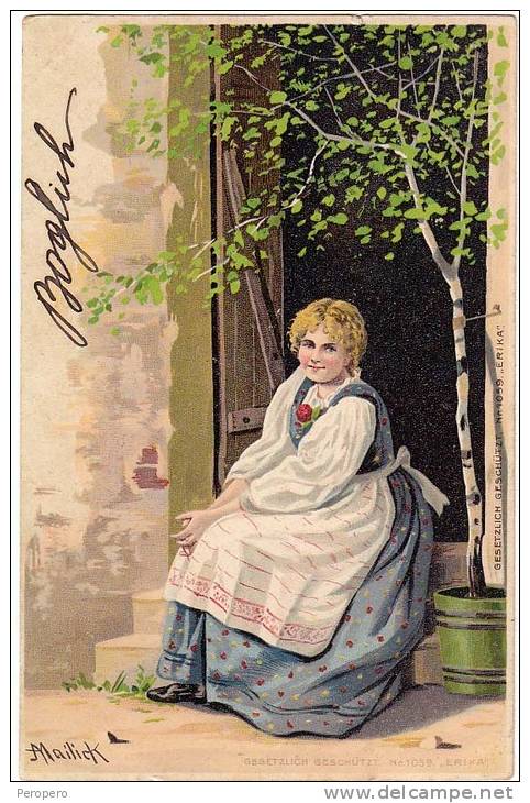 AK KÜNSTLERKARTEN Schöne Junge Mädchen SIGNIERT KARTE : A.MAILICK , Nr. 1059. LITHO KARTE OLD POSTCARD 1903 - Mailick, Alfred