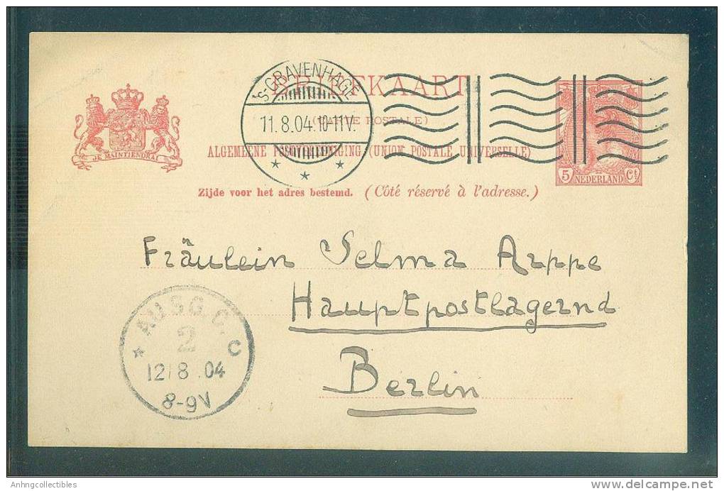 Netherland: Cover Sent To German With 1904 Postmark - Fine - Postal Stationery