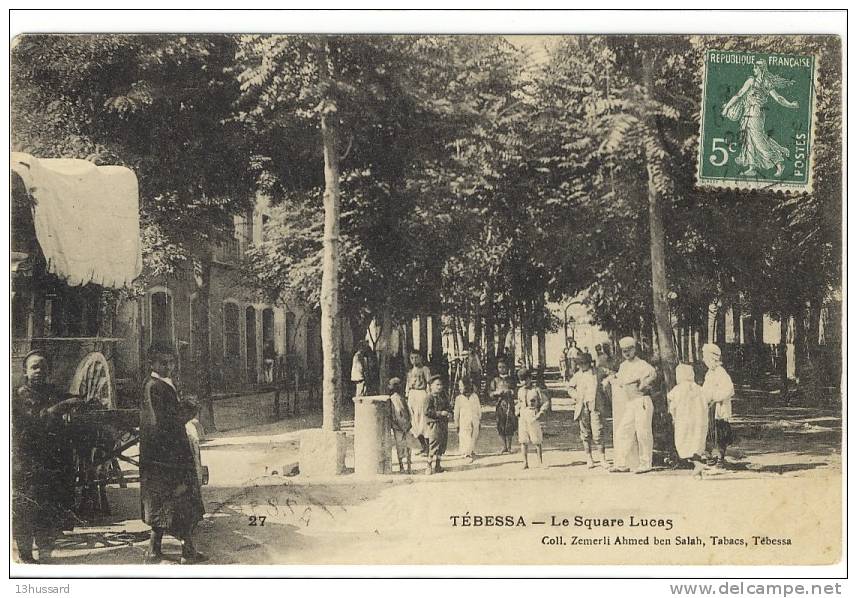 Carte Postale Ancienne Algérie - Tébessa. Le Square Lucas - Tebessa