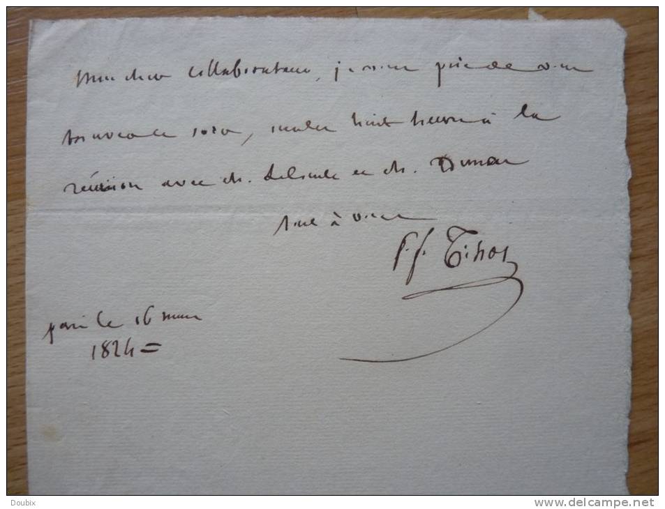 Pierre-François TISSOT (1768-1854) - Académie Française. - AUTOGRAPHE - Autres & Non Classés