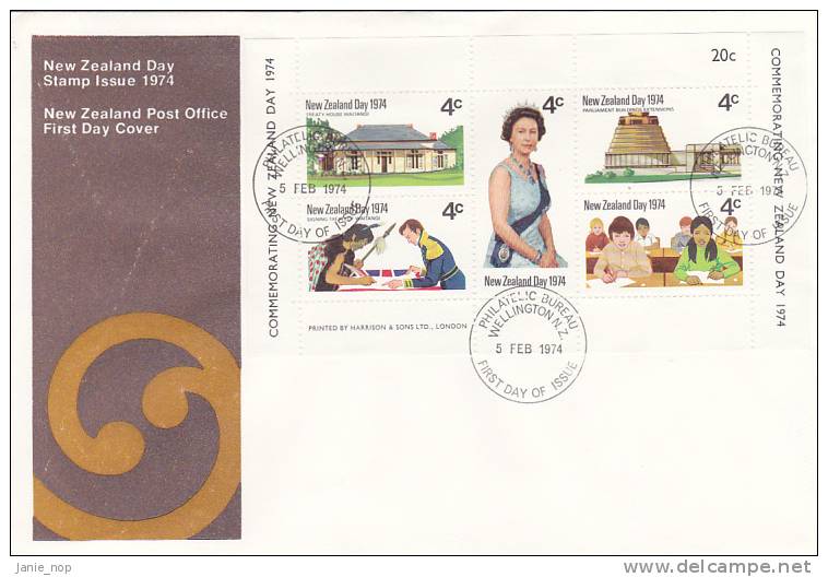 New Zealand 1974 New Zealand Day MS FDC - FDC