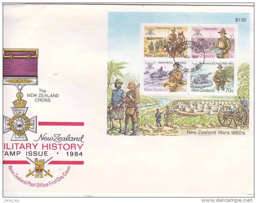 New Zealand 1984 Military History Mini Sheet FDC - FDC