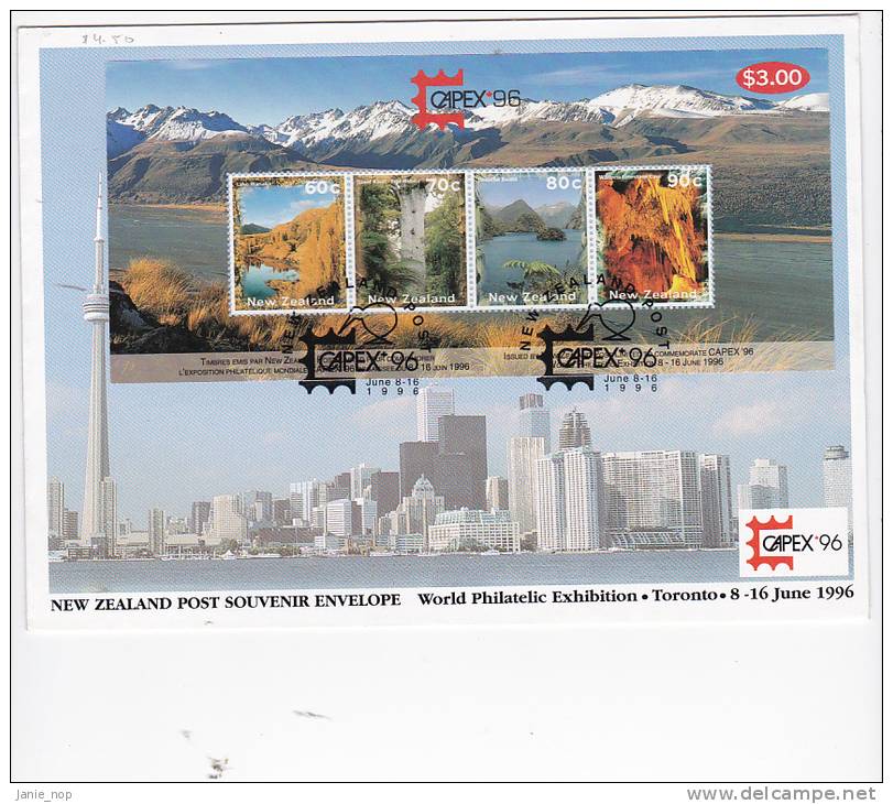 New Zealand 1996 Capex Stamp Expo Mini Sheet FDC - FDC