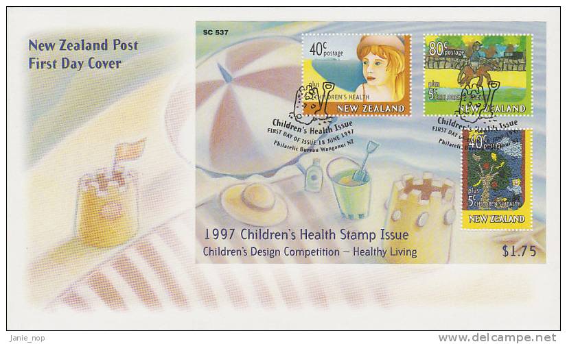 New Zealand 1997 Children's Health Souvenir Sheet FDC - FDC