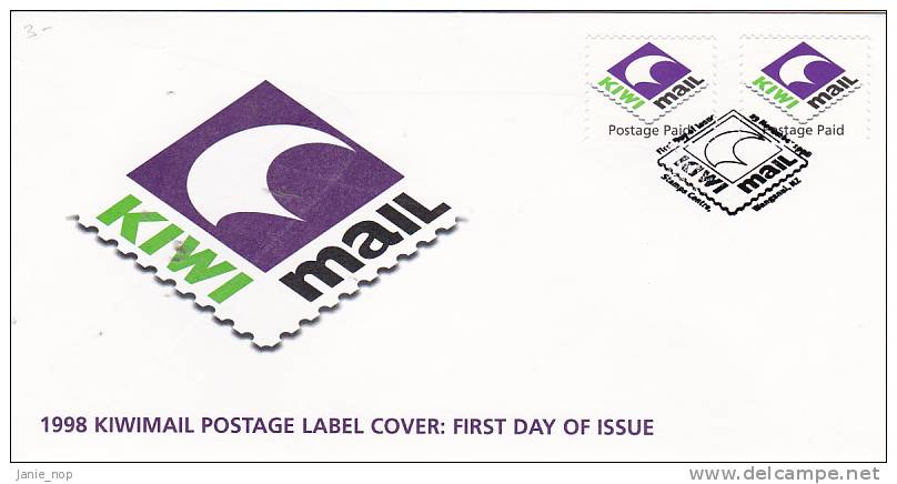 New Zealand 1998 Kiwimail Postage Label FDC - FDC