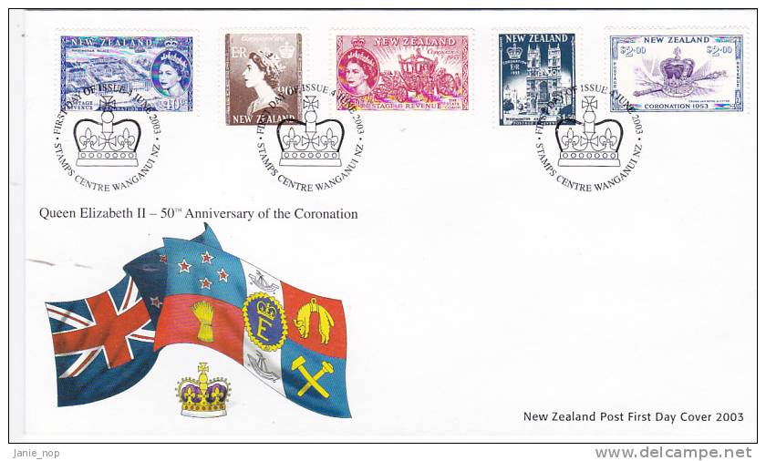 New Zealand 2003 QE II  50th Anniversary Of Coronation FDC - FDC