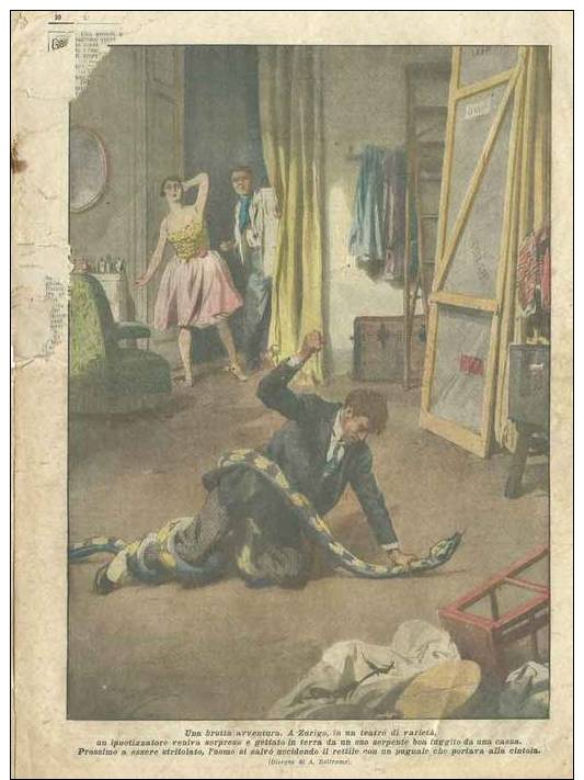 Domenica Corriere N 49 Del 1925 - S.Leonardo Linea Trapani-Marsala,salva Mamma E Figlia - Pagina Dietro Rovinata - Ante 1900