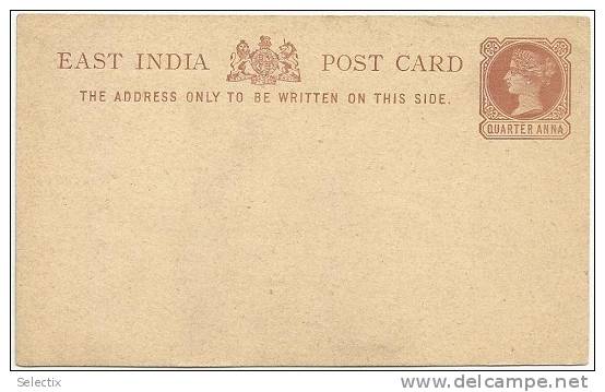 India 1882 Postal Stationery Correspondence Card - 1882-1901 Empire