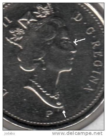 5 Cents De 2001 Du Canada ...FAUTEE..voir Le Scan - Variétés Et Curiosités