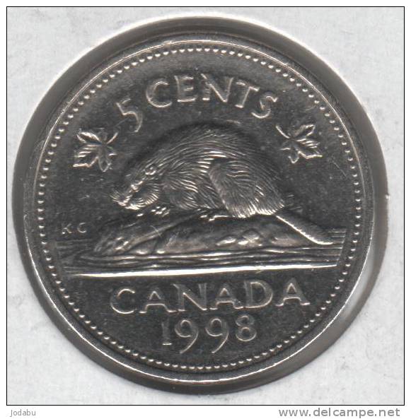 5 Cents De  1998 Du Canada ...FAUTEE..voir Le Scan - Errores Y Curiosidades