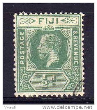 Fiji - 1916 - ½d Definitive (Yellow Green Watermark Multiple Crown CA) - Used - Fiji (...-1970)