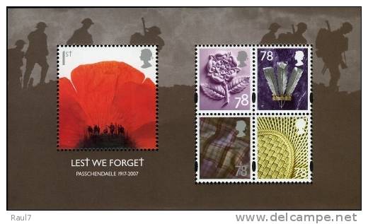 GRAND-BRETAGNE 2007 - Hommage Aux Soldats De La 1ere Guerre Mondial   - BF Neufs// Mnh - Unused Stamps