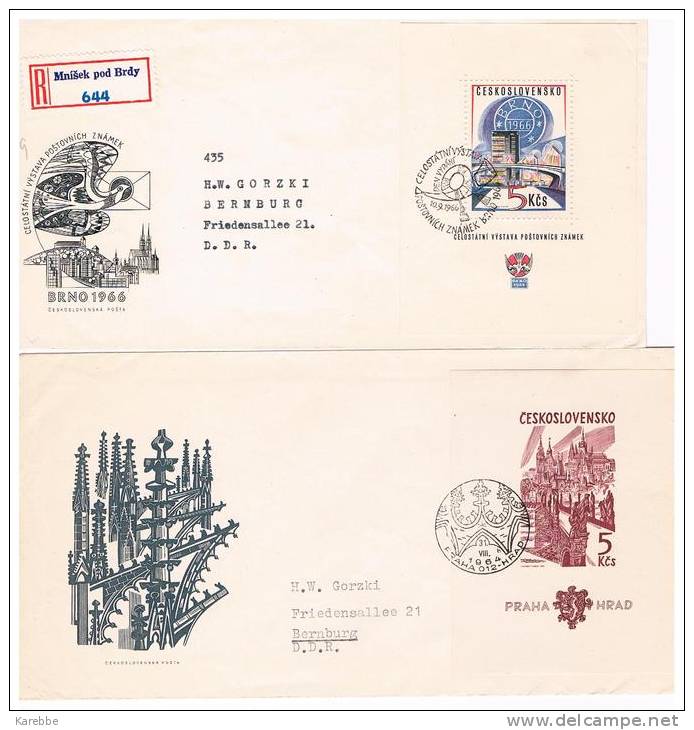 CSSR Ceskoslovensko Einschreiben Briefe Mit Blöcken - Covers & Documents