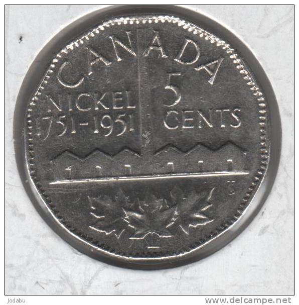 5 Cents De   1951 Du Canada ...FAUTEE..voir Le Scan - Abarten Und Kuriositäten