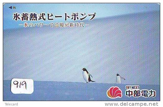 Télécarte  Japon * OISEAU MANCHOT  (919)  PENGUIN BIRD Japan * Phonecard * PINGUIN * - Pinguïns & Vetganzen