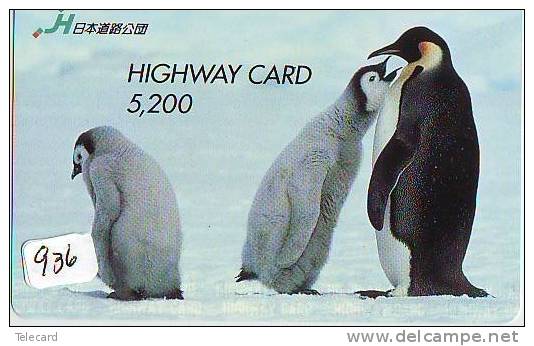 Télécarte  Japon * OISEAU MANCHOT  (936)  PENGUIN BIRD Japan * Phonecard * PINGUIN * - Pingouins & Manchots