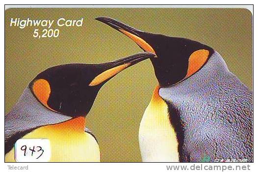 Carte Prépayée Japon * OISEAU MANCHOT  (943)  PENGUIN BIRD Japan * Prepaidcard * PINGUIN * - Pinguins
