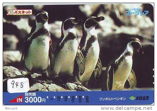 Carte Prépayée Japon * OISEAU MANCHOT  (948) PENGUIN BIRD Japan * Prepaidcard * PINGUIN * - Pingueinos