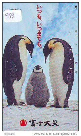 Télécarte  Japon * OISEAU MANCHOT  (958)  PENGUIN BIRD Japan * Phonecard * PINGUIN * - Pingueinos