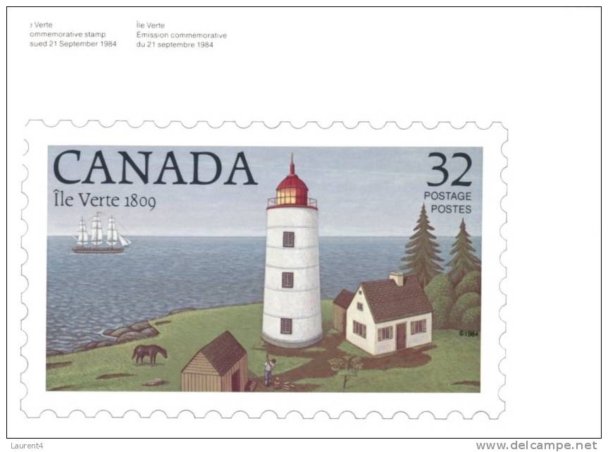 (502) Maxi Card - Stamp Card - Canada - Stamp Reproduction Lighthouse - Cartoline Maximum