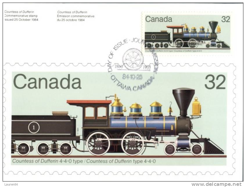 (502) Maxi Card - Stamp Card - Canada - Stamp Reproduction Train - Tarjetas – Máxima